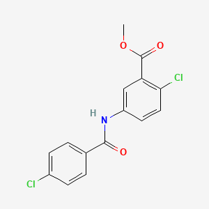 molecular formula C15H11Cl2NO3 B5859561 Methyl 2-chloro-5-{[(4-chlorophenyl)carbonyl]amino}benzoate 