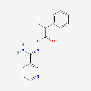 molecular formula C16H17N3O2 B5859572 N'-[(2-phenylbutanoyl)oxy]pyridine-3-carboximidamide 