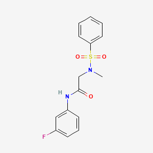 molecular formula C15H15FN2O3S B5859656 N-(3-fluorophenyl)-N~2~-methyl-N~2~-(phenylsulfonyl)glycinamide 