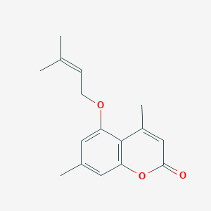 molecular formula C16H18O3 B5859699 4,7-dimethyl-5-[(3-methylbut-2-en-1-yl)oxy]-2H-chromen-2-one 