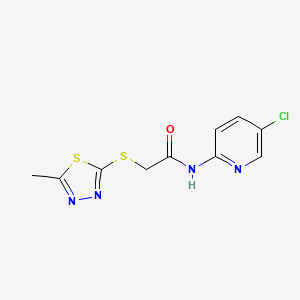 molecular formula C10H9ClN4OS2 B5859841 N-(5-chloro-2-pyridinyl)-2-[(5-methyl-1,3,4-thiadiazol-2-yl)thio]acetamide 