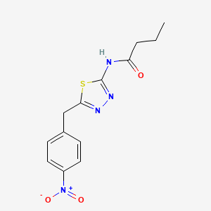 molecular formula C13H14N4O3S B5859952 N-[5-[(4-nitrophenyl)methyl]-1,3,4-thiadiazol-2-yl]butanamide 