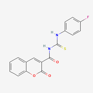 molecular formula C17H11FN2O3S B5860073 N-[(4-fluorophenyl)carbamothioyl]-2-oxochromene-3-carboxamide 