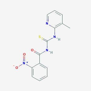 molecular formula C14H12N4O3S B5860080 N-[(3-methylpyridin-2-yl)carbamothioyl]-2-nitrobenzamide 