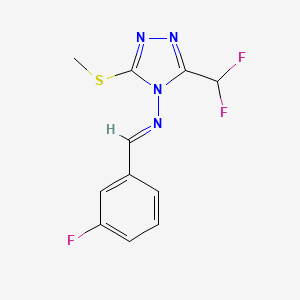 molecular formula C11H9F3N4S B5860190 N-[3-(DIFLUOROMETHYL)-5-(METHYLSULFANYL)-4H-1,2,4-TRIAZOL-4-YL]-N-[(E)-1-(3-FLUOROPHENYL)METHYLIDENE]AMINE 