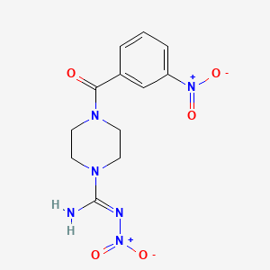 molecular formula C12H14N6O5 B5860456 N'-nitro-4-(3-nitrobenzoyl)piperazine-1-carboximidamide 