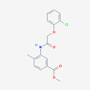 molecular formula C17H16ClNO4 B5860457 METHYL 3-{[2-(2-CHLOROPHENOXY)ACETYL]AMINO}-4-METHYLBENZOATE 