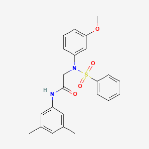 molecular formula C23H24N2O4S B5860607 N~2~-(Benzenesulfonyl)-N-(3,5-dimethylphenyl)-N~2~-(3-methoxyphenyl)glycinamide CAS No. 6214-82-0