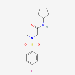 molecular formula C14H19FN2O3S B5860683 N-cyclopentyl-N~2~-[(4-fluorophenyl)sulfonyl]-N~2~-methylglycinamide 