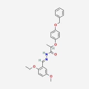 molecular formula C26H28N2O5 B5860807 N-[(E)-(2-ethoxy-5-methoxyphenyl)methylideneamino]-2-(4-phenylmethoxyphenoxy)propanamide 