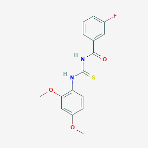 molecular formula C16H15FN2O3S B5860816 N-[(2,4-dimethoxyphenyl)carbamothioyl]-3-fluorobenzamide 
