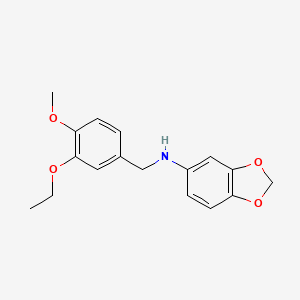 molecular formula C17H19NO4 B5860841 N-[(3-ethoxy-4-methoxyphenyl)methyl]-1,3-benzodioxol-5-amine 
