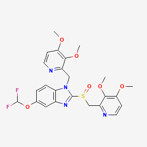 molecular formula C24H24F2N4O6S B586089 N-[(3,4-Dimethoxy-2-pyridinyl)methyl] Pantoprazole CAS No. 957470-59-6