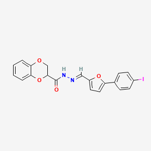 molecular formula C20H15IN2O4 B5861069 N'-[(E)-[5-(4-Iodophenyl)furan-2-YL]methylidene]-2,3-dihydro-1,4-benzodioxine-2-carbohydrazide 