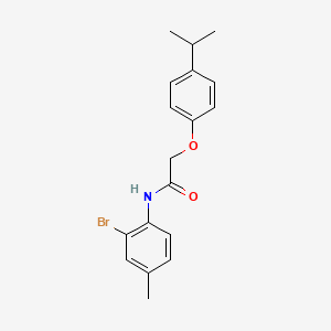 molecular formula C18H20BrNO2 B5861113 N-(2-bromo-4-methylphenyl)-2-[4-(propan-2-yl)phenoxy]acetamide 