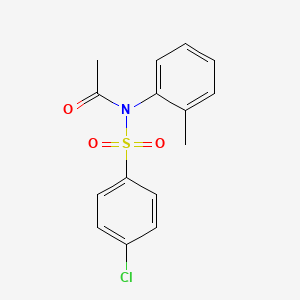 molecular formula C15H14ClNO3S B5861121 N-(4-chlorophenyl)sulfonyl-N-(2-methylphenyl)acetamide 