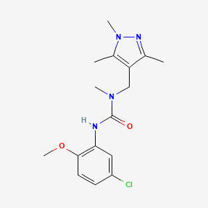 molecular formula C16H21ClN4O2 B5861178 N'-(5-chloro-2-methoxyphenyl)-N-methyl-N-[(1,3,5-trimethyl-1H-pyrazol-4-yl)methyl]urea 