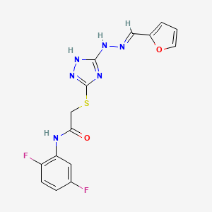 molecular formula C15H12F2N6O2S B5861217 N~1~-(2,5-DIFLUOROPHENYL)-2-[(5-{2-[(E)-1-(2-FURYL)METHYLIDENE]HYDRAZINO}-4H-1,2,4-TRIAZOL-3-YL)SULFANYL]ACETAMIDE 