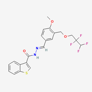 molecular formula C21H18F4N2O3S B5861256 N'-{4-methoxy-3-[(2,2,3,3-tetrafluoropropoxy)methyl]benzylidene}-1-benzothiophene-3-carbohydrazide 