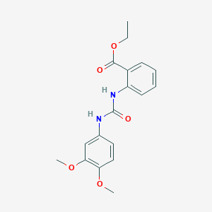 molecular formula C18H20N2O5 B5861340 ETHYL 2-{[(3,4-DIMETHOXYANILINO)CARBONYL]AMINO}BENZOATE 