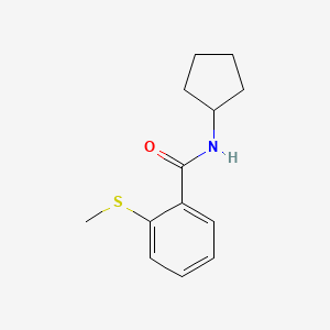 molecular formula C13H17NOS B5861394 N-cyclopentyl-2-(methylsulfanyl)benzamide 