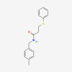 molecular formula C17H19NOS B5861632 N-(4-methylbenzyl)-3-(phenylsulfanyl)propanamide 