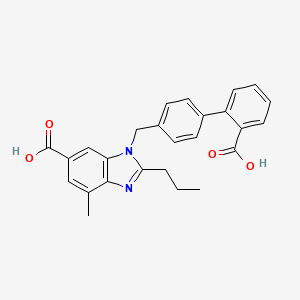 molecular formula C26H24N2O4 B586175 6-Des(1-methyl-2-benzimidazolyl)-6-carboxy Telmisartan CAS No. 884330-12-5