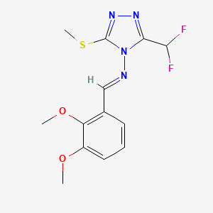 molecular formula C13H14F2N4O2S B5861814 N-[3-(DIFLUOROMETHYL)-5-(METHYLSULFANYL)-4H-1,2,4-TRIAZOL-4-YL]-N-[(E)-1-(2,3-DIMETHOXYPHENYL)METHYLIDENE]AMINE 