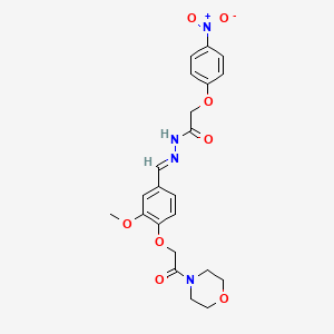 molecular formula C22H24N4O8 B5861923 N'-[(E)-{3-methoxy-4-[2-(morpholin-4-yl)-2-oxoethoxy]phenyl}methylidene]-2-(4-nitrophenoxy)acetohydrazide 