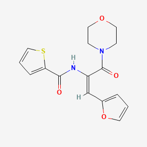 molecular formula C16H16N2O4S B5861993 N-[(E)-1-(furan-2-yl)-3-morpholin-4-yl-3-oxoprop-1-en-2-yl]thiophene-2-carboxamide 