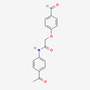 molecular formula C17H15NO4 B5862027 N-(4-acetylphenyl)-2-(4-formylphenoxy)acetamide 