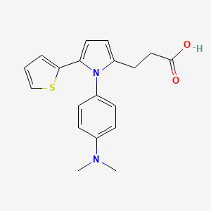 molecular formula C19H20N2O2S B5862040 3-{1-[4-(dimethylamino)phenyl]-5-(thiophen-2-yl)-1H-pyrrol-2-yl}propanoic acid 