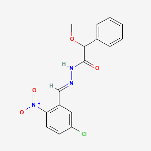 molecular formula C16H14ClN3O4 B5862041 N-[(E)-(5-chloro-2-nitrophenyl)methylideneamino]-2-methoxy-2-phenylacetamide 
