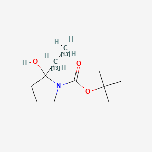 molecular formula C11H21NO3 B586216 N-tert-Butyloxycarbonyl-2-ethyl-pyrrolidine-13C2 CAS No. 1391053-12-5