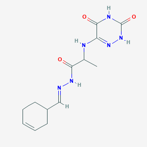 molecular formula C13H18N6O3 B5862169 N'-[(E)-(CYCLOHEX-3-EN-1-YL)METHYLIDENE]-2-[(3,5-DIOXO-2,3,4,5-TETRAHYDRO-1,2,4-TRIAZIN-6-YL)AMINO]PROPANEHYDRAZIDE 