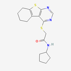 molecular formula C17H21N3OS2 B5862193 N-cyclopentyl-2-(5,6,7,8-tetrahydro-[1]benzothiolo[2,3-d]pyrimidin-4-ylsulfanyl)acetamide 