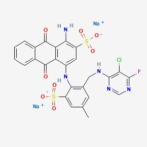 molecular formula C26H17ClFN5Na2O8S2 B586226 HYRPHYNOGYXYQB-UHFFFAOYSA-L CAS No. 149530-93-8