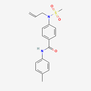 molecular formula C18H20N2O3S B5862274 N-(4-METHYLPHENYL)-4-[N-(PROP-2-EN-1-YL)METHANESULFONAMIDO]BENZAMIDE 