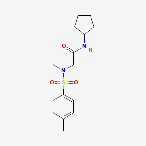 molecular formula C16H24N2O3S B5862812 N-cyclopentyl-N~2~-ethyl-N~2~-[(4-methylphenyl)sulfonyl]glycinamide 