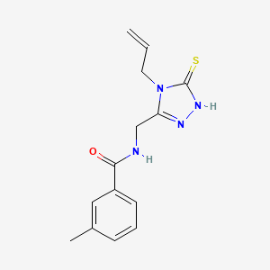 molecular formula C14H16N4OS B5862855 N-(4-Allyl-5-mercapto-4H-[1,2,4]triazol-3-ylmethyl)-3-methyl-benzamide 