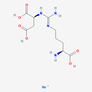molecular formula C10H18N4Na2O6 B586294 Sodium (S)-2-(3-((S)-4-amino-4-carboxybutyl)guanidino)succinic acid(1:x) CAS No. 156637-58-0
