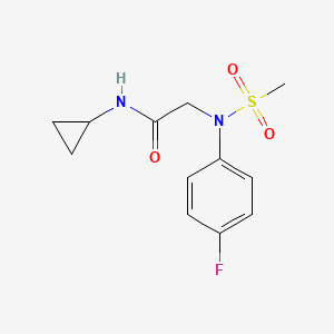 molecular formula C12H15FN2O3S B5863007 N-cyclopropyl-2-(4-fluoro-N-methylsulfonylanilino)acetamide 