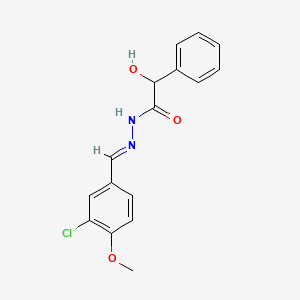 molecular formula C16H15ClN2O3 B5863168 N'-[(E)-(3-chloro-4-methoxyphenyl)methylidene]-2-hydroxy-2-phenylacetohydrazide 