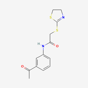 molecular formula C13H14N2O2S2 B5863348 N-(3-acetylphenyl)-2-(4,5-dihydro-1,3-thiazol-2-ylsulfanyl)acetamide 