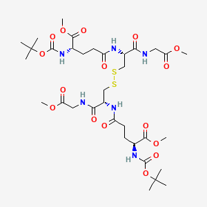 molecular formula C34H56N6O16S2 B586343 N-tert-Butyloxycarbonyl Glutathione Dimethyl Diester Disulfide Dimer CAS No. 566172-19-8