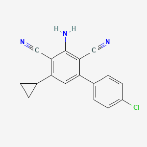 molecular formula C17H12ClN3 B5863453 2-Amino-4-(4-chlorophenyl)-6-cyclopropylbenzene-1,3-dicarbonitrile 