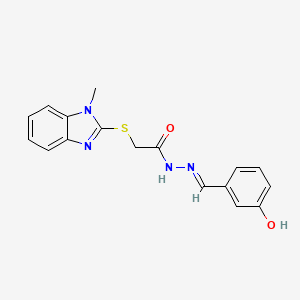 molecular formula C17H16N4O2S B5863478 N'-[(E)-(3-hydroxyphenyl)methylidene]-2-[(1-methyl-1H-benzimidazol-2-yl)sulfanyl]acetohydrazide 