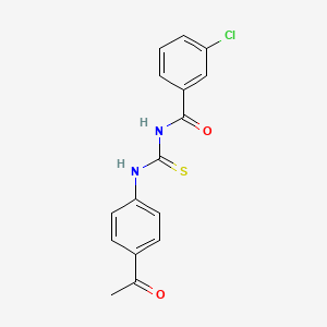 molecular formula C16H13ClN2O2S B5863573 N-[(4-acetylphenyl)carbamothioyl]-3-chlorobenzamide 