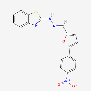 molecular formula C18H12N4O3S B5863651 N-[(E)-[5-(4-nitrophenyl)furan-2-yl]methylideneamino]-1,3-benzothiazol-2-amine 