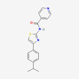 molecular formula C18H17N3OS B5863735 N-{4-[4-(propan-2-yl)phenyl]-1,3-thiazol-2-yl}pyridine-4-carboxamide 
